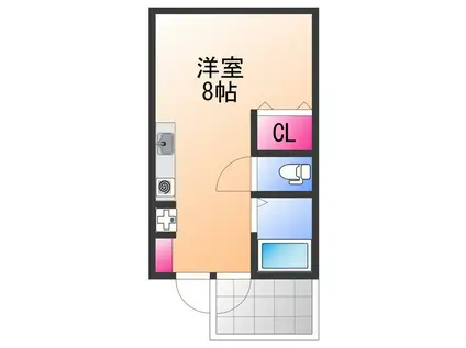 FONTANA池上(ワンルーム/2階)の間取り写真