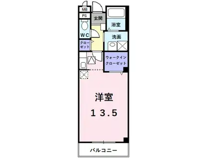 シェアー・ウエスト(ワンルーム/1階)の間取り写真