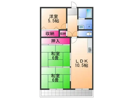メイゾン山野(3LDK/4階)の間取り写真