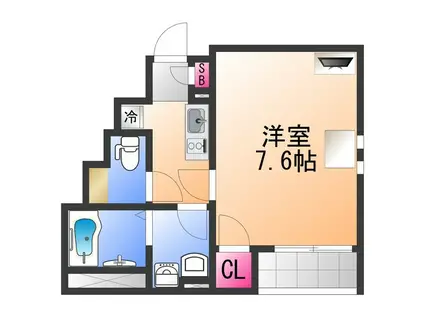 クレイノやよい(1K/1階)の間取り写真