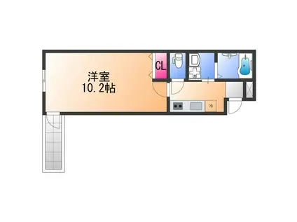 フジパレス堺鳳駅北ウエスト(1K/3階)の間取り写真
