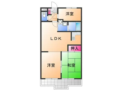 プレオール鳳(3LDK/2階)の間取り写真