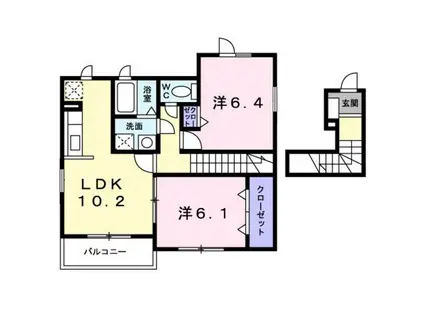 アルドーレ(2LDK/2階)の間取り写真