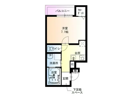 フジパレス諏訪ノ森駅東(1K/2階)の間取り写真