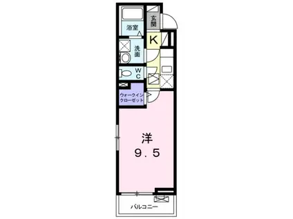 R.ヒルズ SEASONS W(1K/2階)の間取り写真