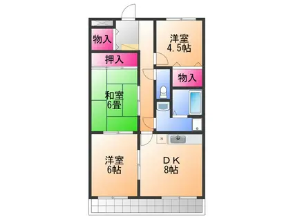 ロイヤルスクエアあむ1(3DK/3階)の間取り写真