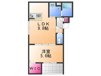 RAFFINE貝塚(1LDK/1階)の間取り写真
