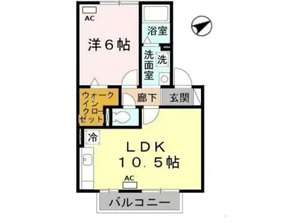 ジョイフルヨコタⅢ(1LDK/2階)の間取り写真