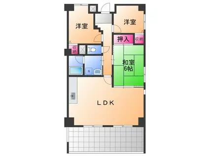 メゾンドールSK(2LDK/2階)の間取り写真