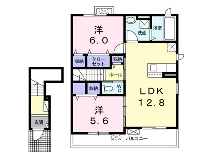 阪和線 東貝塚駅 徒歩11分 2階建 築7年(2LDK/2階)の間取り写真