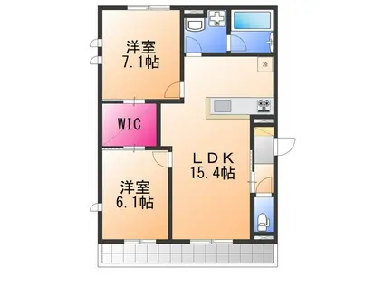 ボナールシャルトⅢ(2LDK/1階)の間取り写真