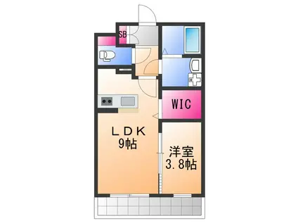 サザンクレスト高師浜(1LDK/4階)の間取り写真