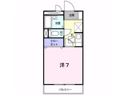 サンモール北川(1K/1階)の間取り写真