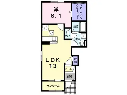 グランツ(1LDK/1階)の間取り写真