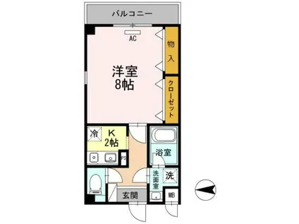 セジュールのぞみ野(1K/3階)の間取り写真