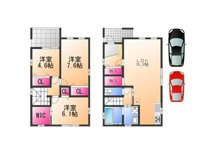 南海電鉄高野線 百舌鳥八幡駅 徒歩8分 2階建 新築(3LDK)の間取り写真