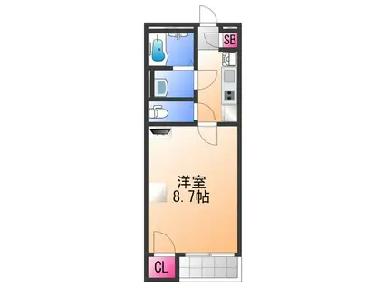 クレイノアペルト泉佐野Ⅰ(1K/1階)の間取り写真