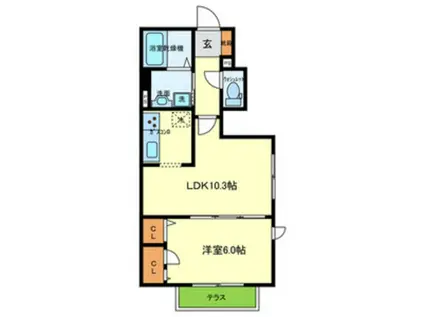 メゾンブランシェ(1LDK/1階)の間取り写真