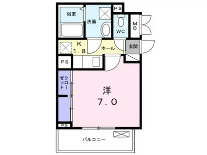 メゾンルミネ 中町(1K/2階)の間取り写真