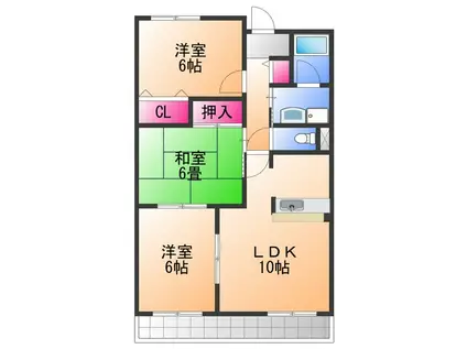 セピアコートタナカ(3LDK/1階)の間取り写真