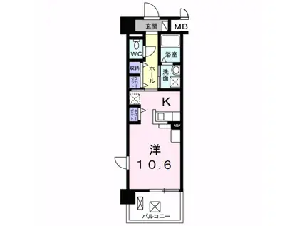 エテルノ泉佐野(ワンルーム/5階)の間取り写真