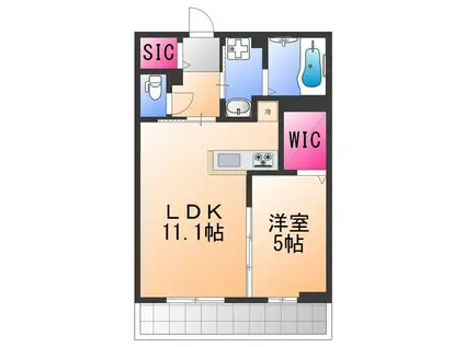 LA ESPERANZA(1LDK/2階)の間取り写真