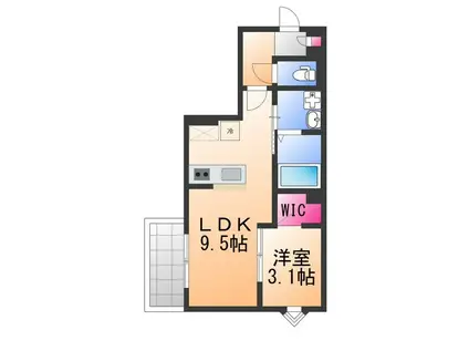 REGALEST 三国ヶ丘(1LDK/1階)の間取り写真