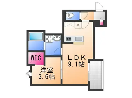 REGALEST 三国ヶ丘(1LDK/2階)の間取り写真