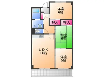 エテルノ21(3LDK/3階)の間取り写真