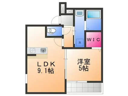 フジパレス春木駅西(1LDK/3階)の間取り写真