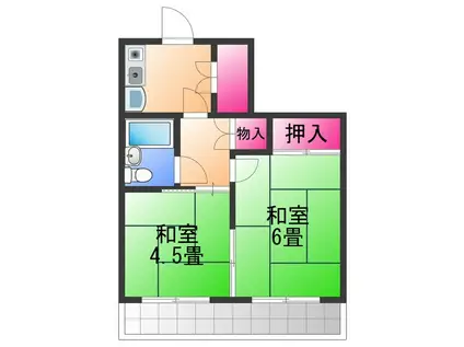 アパートメント泉佐野(2K/2階)の間取り写真