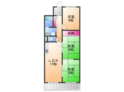 オリーブ上松(3LDK/1階)の間取り写真