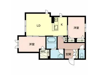 シャーメゾンガーデンズ若(2LDK/1階)の間取り写真