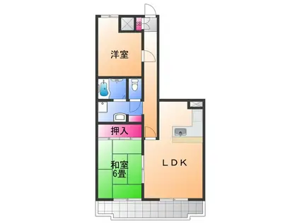 プレオール鳳(2LDK/5階)の間取り写真