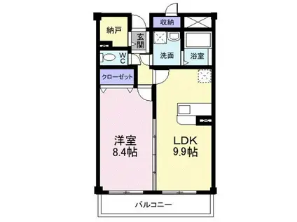 アクセス73(1LDK/3階)の間取り写真