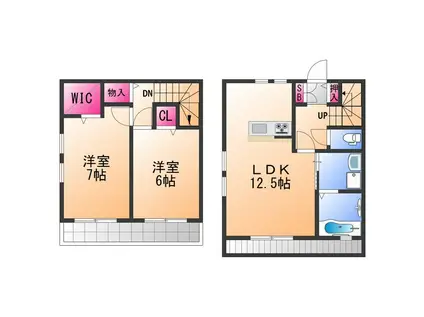 カーサローゼオ(2LDK/2階)の間取り写真