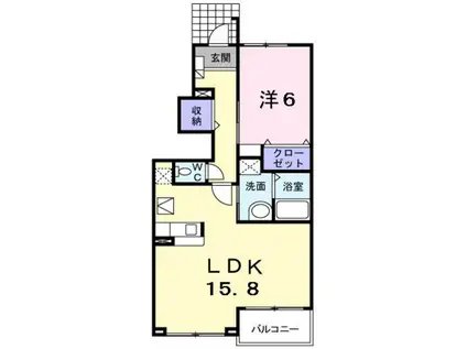 コンストライフAブロック(1LDK/1階)の間取り写真