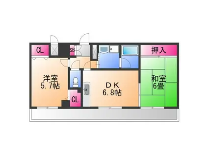 グランエクセル高師浜(2DK/1階)の間取り写真