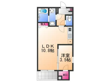 ジーメゾン鳳南ルシア(1LDK/1階)の間取り写真