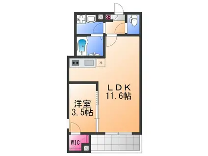 ジーメゾン鳳南ルシア(1LDK/2階)の間取り写真