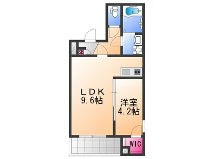 ジーメゾン鳳南ルシア(1LDK/2階)の間取り写真