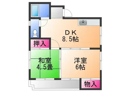 JSC高石(2DK/5階)の間取り写真