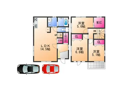 阪和線 信太山駅 徒歩20分 2階建 新築(3LDK)の間取り写真