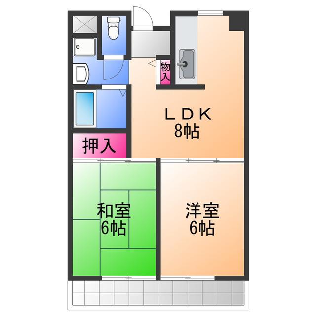 セントエルモ高石(2LDK/5階)の間取り写真