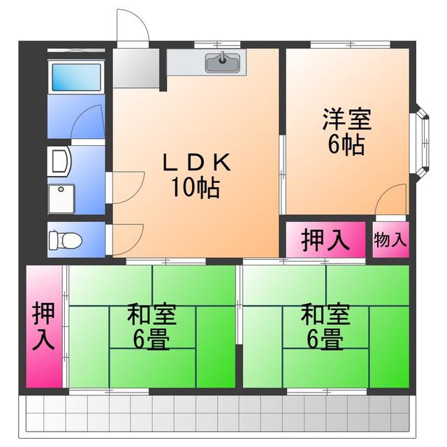 T.Mペガサス(3LDK/3階)の間取り写真