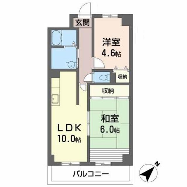 CHAMPS RIVIERE(2LDK/4階)の間取り写真