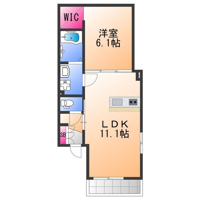 S-RANK豊中町(1LDK/2階)の間取り写真
