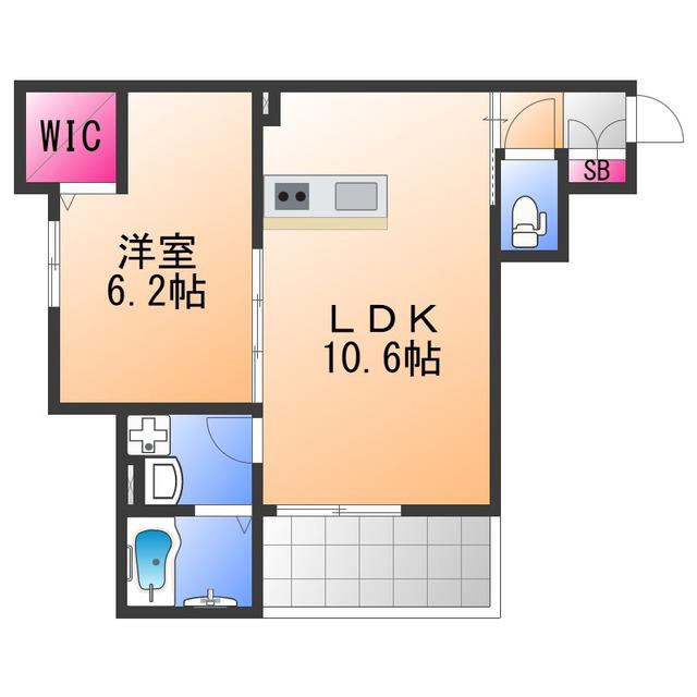 S-RANK豊中町(1LDK/2階)の間取り写真