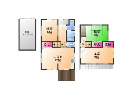 阪和線 信太山駅 徒歩20分 2階建 築44年(3LDK)の間取り写真