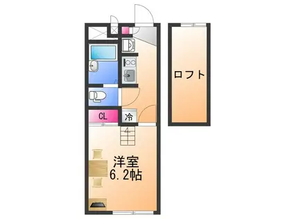 レオパレスFUCHU KITA(1K/1階)の間取り写真